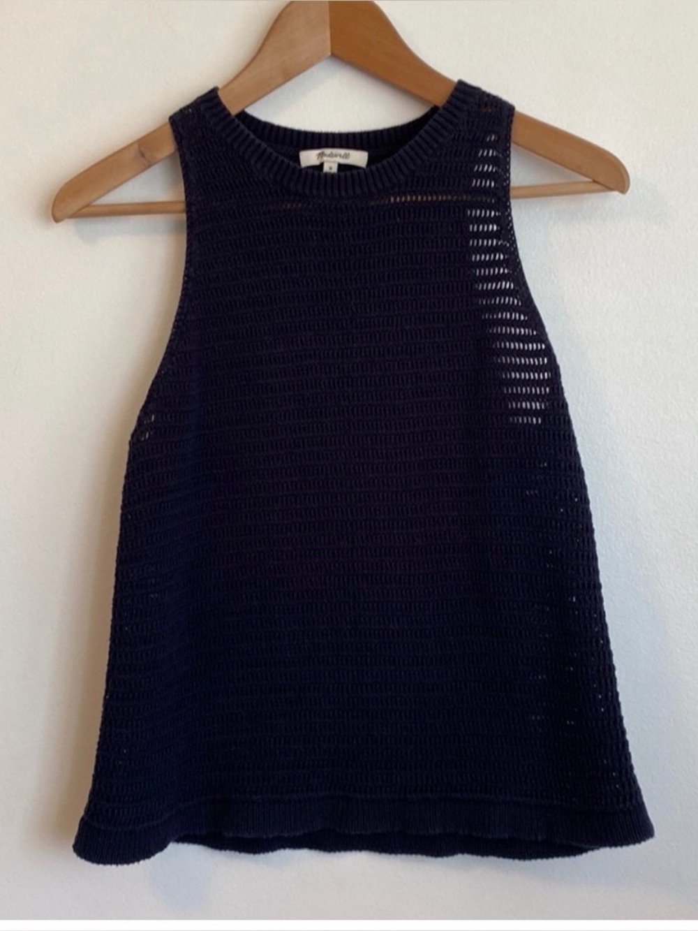 Madewell Crochet tank top XSmall  blue Knit